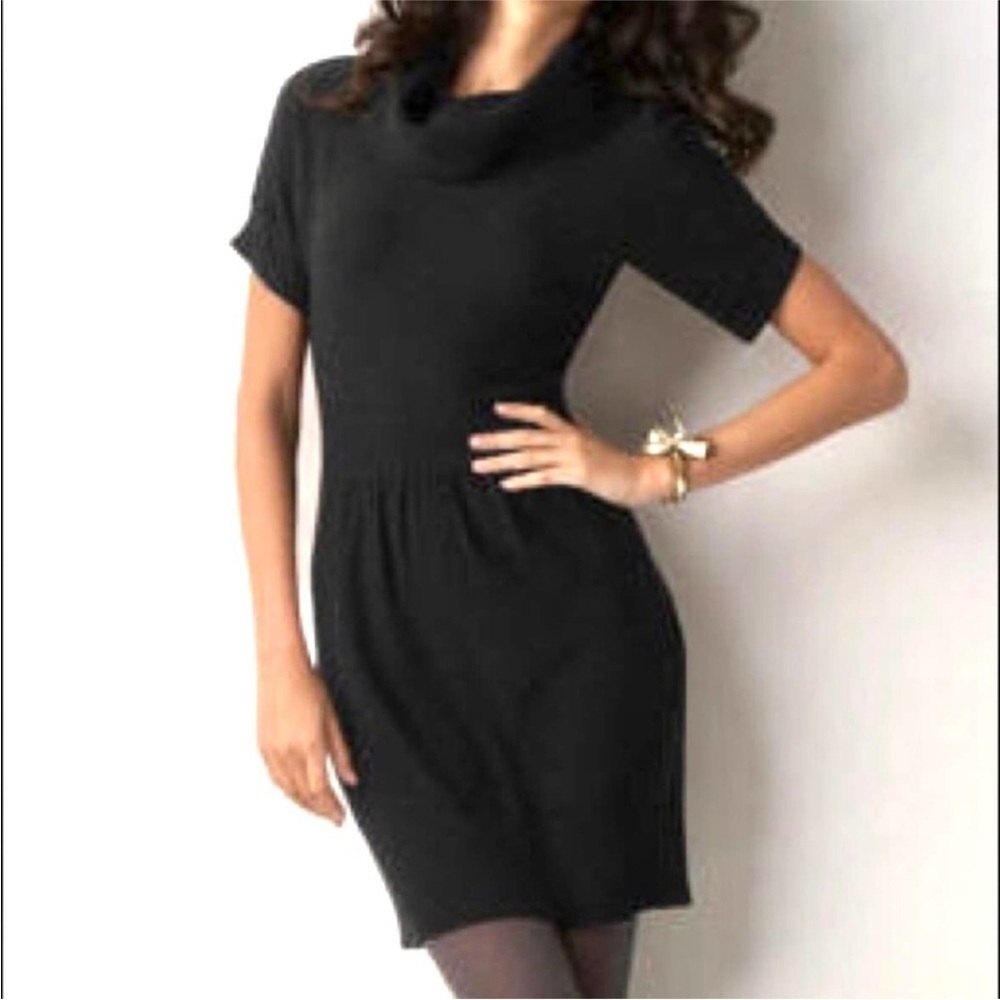 LOFT Charcoal Gray Cowl Neck Merino Wool Blend Sweater Dress Women’s Size Medium